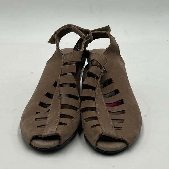 Munro Tan Heels with Perforated Design - Picture 2 of 9